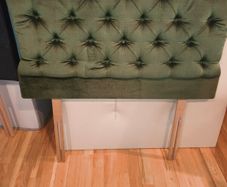 Luxurious Olive Green Velvet Single Headboard Excellent Condition