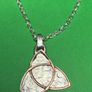 Handmade sterling silver and copper Celtic trinity pendant on 18 or 20 inch chain necklace Image 2