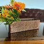 Vintage MCM Hammered Copper Rectangular Shape Planter Jardiniere Image 4
