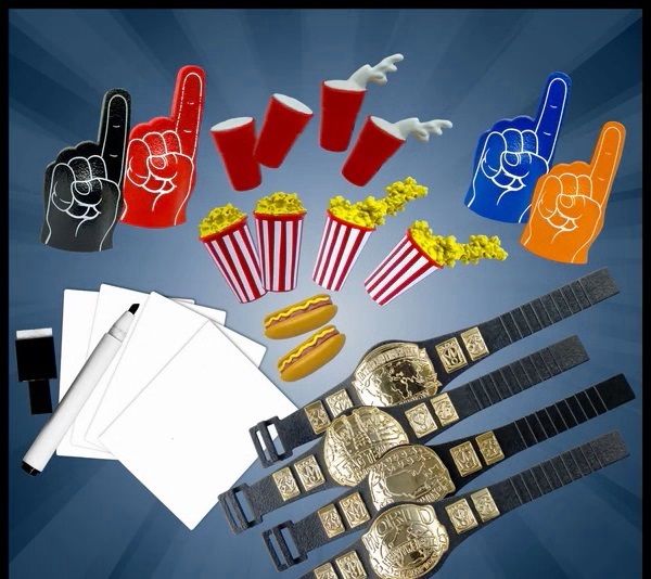 Wrestling Figure Foam Fingers, Fan Signs, Hotdogs, Popcorn & Belts