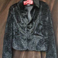 Black Faux Fur Jacket by Nienhaus
