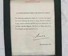 Buckingham Palace Diana Memorial Period Letter (1997)