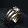 Vintage 375 Gold Ring with Clear Stone Image 3