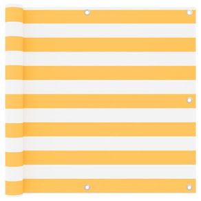 Balcony Screen White and Yellow 90x600 cm Oxford Fabric