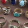 15 Antique Brass Rings Mixed Vintage Collectible Jewelry Lot Image 5