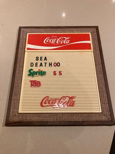 Coca Cola Menu Board American 80's
