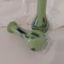 Fabulous Pair of Mid Century Matching Mouth-Blown Glass Vases In Lime Green with Swirls, Unknown Maker, Possibly Italian/Murano, Japanese or Chinese, Circa 1950 Image 9