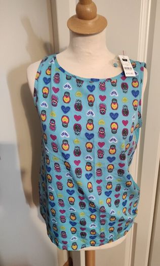 Aqua print woven vest. Brand new