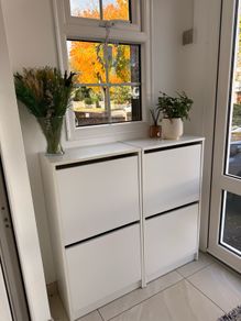 4 x White IKEA shoe cabinets