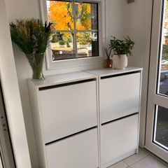 4 x White IKEA shoe cabinets
