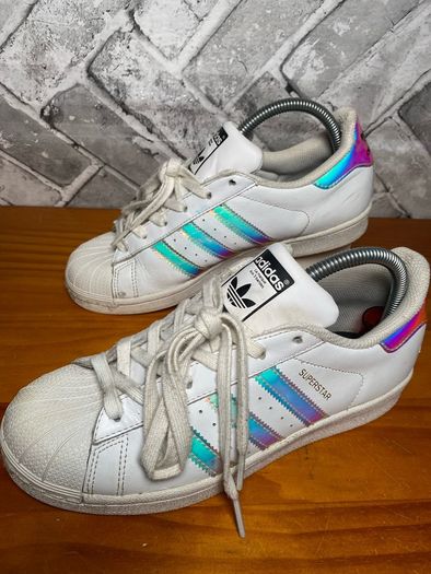 Adidas Superstar Ladies White Leather Trainers UK5 EUR38