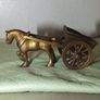 Vintage heavy brass horse and cart, weight 131.13g Image 4