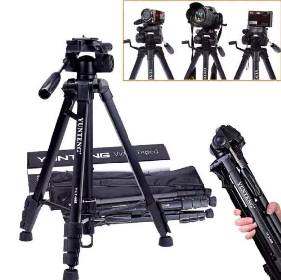New Aluminum Alloy Expandable Professional Tripod Black