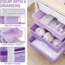 Rolling Storage Cart on Wheels, Multipurpose Mobile Organizer Unit Utility Cart for Living Room,Bedroom,School,Beauty,Purple Image 4