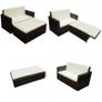 Rattan Garden Sofa Set with Stool and Cushions Image 3