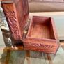 Vintage Indian Floral Design Hand Carved Sheesham Rose Wood Jewellery Keepsakes Box Image 6