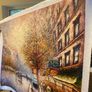 Large Hand Painted Oil on Canvas - Vintage Parisienne Street Scene Image 2
