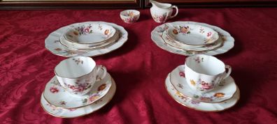 14 Piece Royal Crown Derby English Bone China Derby Posies Pattern Dinner & Tea Set For 2 Person Setting Made In England