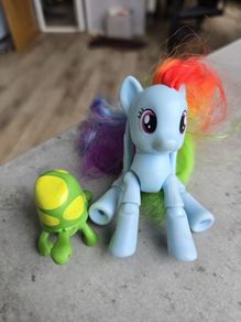 Articulated Joints Rainbow Dash with Pet Turtle Tortoise MLP G4 My Little Pony