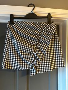 ZARA ladies B/W gingham mini skirt Size M