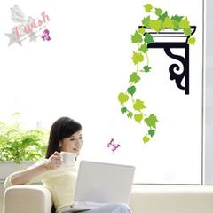 Hanging Basket Green Plants New Removable Wall Stickers