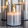 Silver Grey Glass Flameless Flickering Candles with Remote, 3 Pack Realistic LED Fake Candles 3 Inch H 4 Inch 5 Inch 6 Inch Image 8
