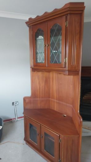 Corner glass cabinet