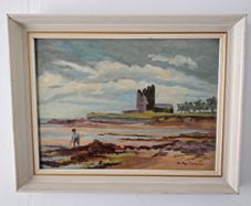 Two Oil Paintings of Robswall tower, Malahide 1969 and Duck Pond, possibly Stephens Green.