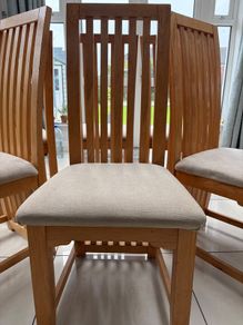 6 Solid Oak Dining Chairs