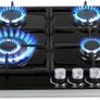 Gas Hob 4 Burners, NG/LPG Convertible, 60cm Black Glass Gas Cooker Hob with Wok Burner, Built-in Cooktop with Flame Failure Protection, 8060W Image 8