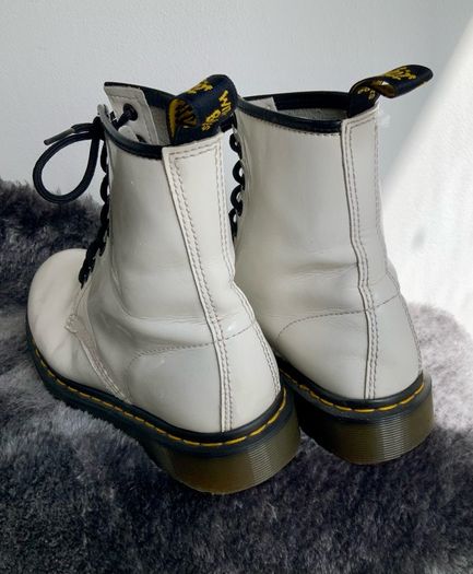Dr Martens / Docs White Patent Leather Boots 1460