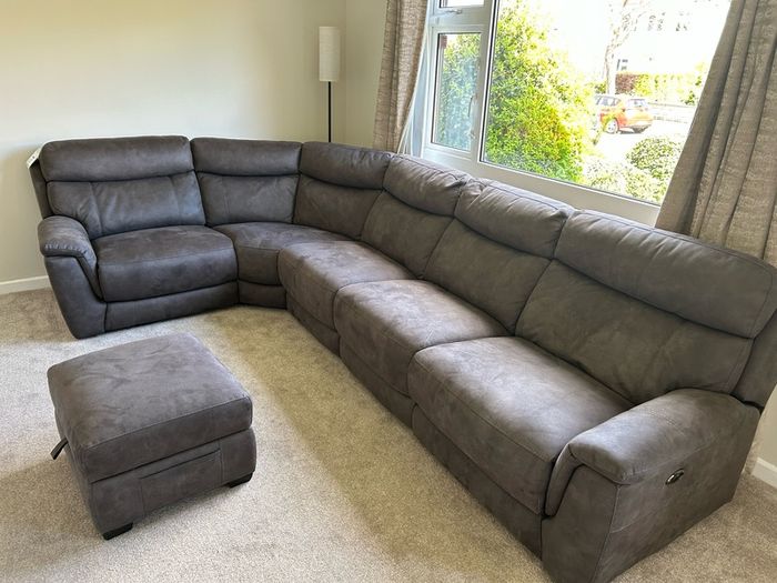 Electric Reclining Corner Sofa and foot stool