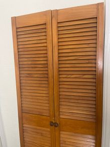 Solid timber louvre wardrobe doors