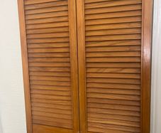Solid timber louvre wardrobe doors