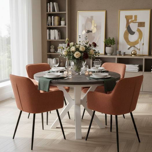 Jupiter X-Frame Loft Dining Table 100+40cm Gold