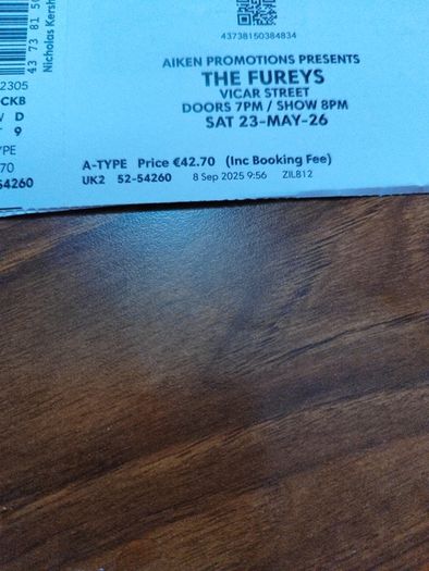 Fureys tix tonite