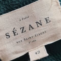 Sezane Dark Green Pleated Midi Skirt, Size  L, Elegant and Timeless