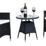 3-piece garden furniture set, lounge set, cream-colored cushions - made of PE rattan - table plus two chairs - practical to store, colour: black/cream Image 3