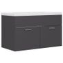Sink Cabinet with Built-in Basin Grey Chipboard Image 2