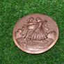 Vintage Indian Hand Crafted Ebossed Copper art Oval Image 7
