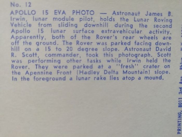 Nasa 1971 Apollo 15 Photo Set Vintage