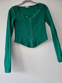 Cotton On Lace Trim Long Sleeve Top  XS