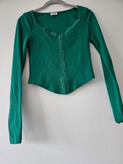 Cotton On Lace Trim Long Sleeve Top  XS