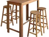 Solid Acacia Wood Bar Table and Stool - Free Delivery Nationwide