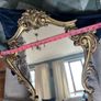 Baroque style vintage gold wall mirror. Size approx 20in x 29in. Image 10