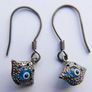 Vintage Sterling Silver 925 Blue Evil Eye Earrings and Pendant 2,1g Image 4
