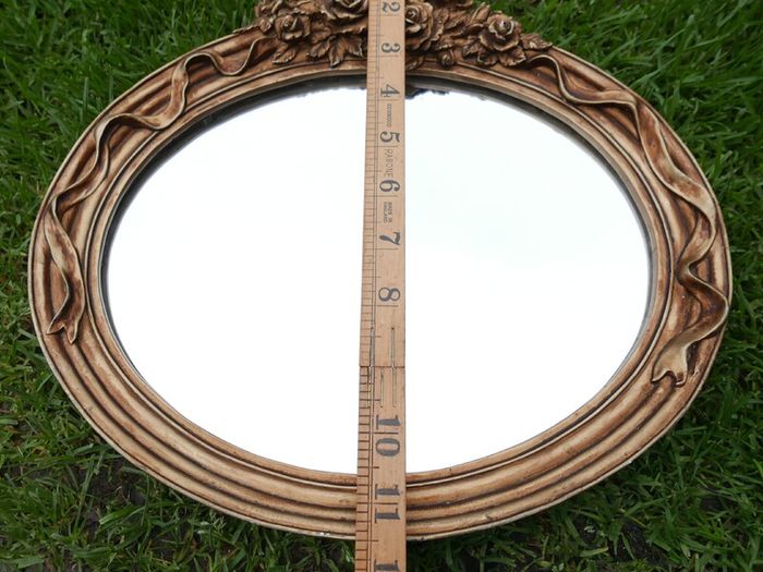 Vintage Oval  Ornate Beveled Wall Mirror