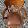 Edwardian Oak Swivel Office Chair. Image 5