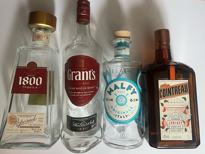 Gin grants malfy Bombay sapphire tequila Irish Gin Teeling whiskey empty Bottle
