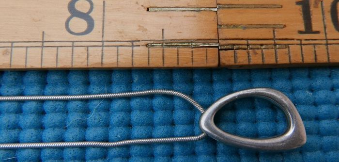 Vintage Sterling Silver 926 Triangle Pendant Necklace on Snake Chain 8,3g